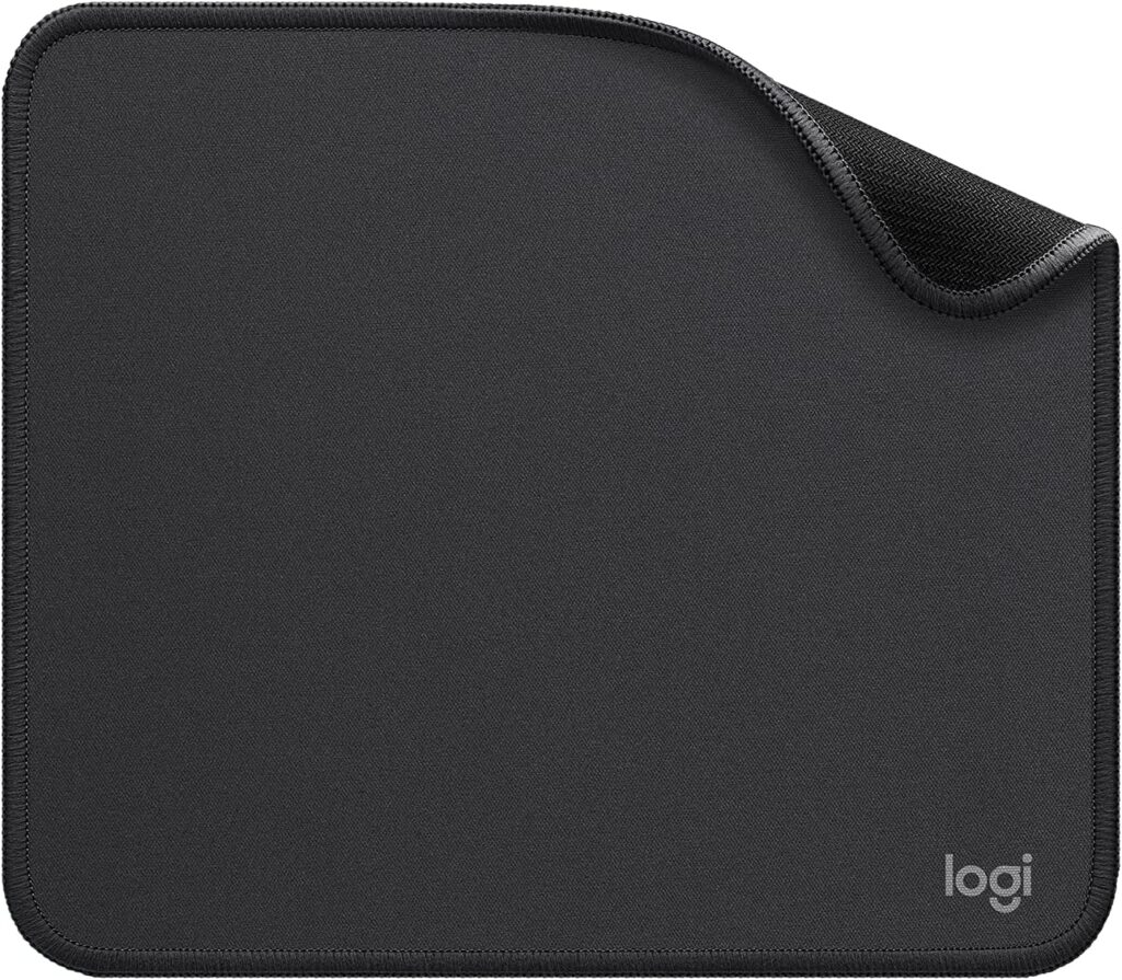 Logitech Mouse Pad – Studio Series, Computer Mouse Mat with Anti-Slip Rubber Base, Easy Gliding, Spill-Resistant Surface, Durable Materials, Portable, in a Fresh Modern Design, Graphite