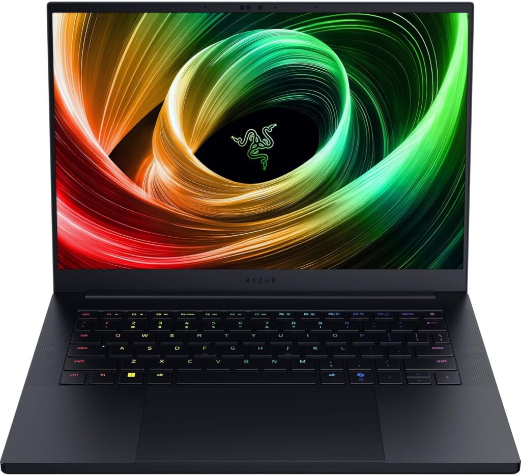 Razer Blade 14 (2025) Gaming Laptop: NVIDIA GeForce RTX 5060 – AMD Ryzen AI 9 365 CPU – 3K 120Hz OLED Display – 16GB LPDDR5X RAM – 1TB SSD – Thin & Lightweight – Chroma RGB – Windows – Black