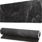 Topographic Contour Extended Big Mouse Pad Large,Gaming Mouse Pad Desk Pad,27.6×11.8 Inch Long Computer Keyboard Mouse Mat Mousepad with 3mm Non-Slip Base and Stitched Edge for Gaming and Office