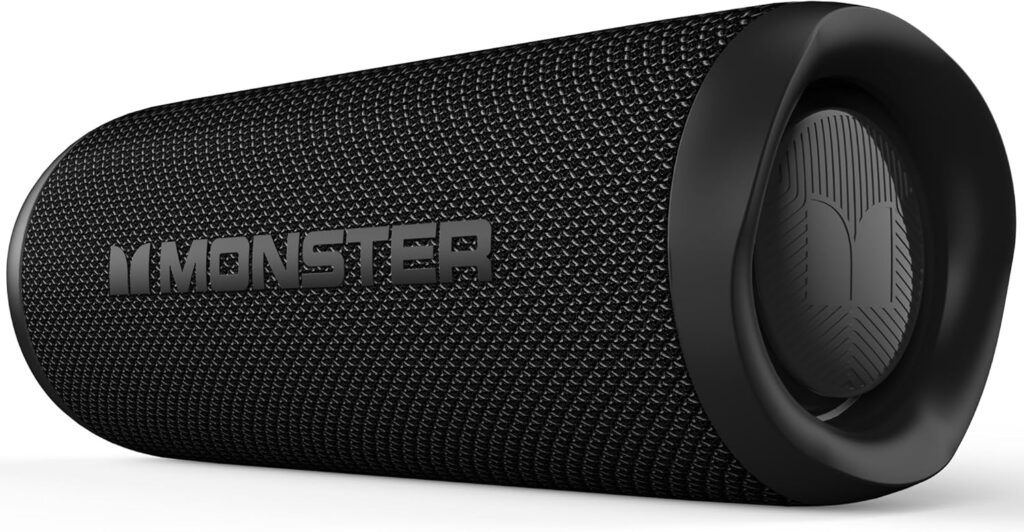Monster Bluetooth Speaker, Wireless Portable Outdoor Bluetooth Speakers, 60W True Wireless Stereo IPX8 Waterproof, Dual PairingBluetooth 5.4 Built-in Mic, Black