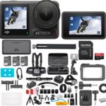 DJI Osmo Action 4 Camera Adventure Combo – Waterproof Action Camera with 4K UHD Video, 1/1.3″ Sensor, Stabilization, Dual Screens, for Vlogging, Travel & Sports + 64GB Card & 50 Piece Accessory Kit