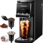 Hot & Iced Single Serve Coffee Maker, K Cup Pod Coffee Maker Compatible with Grounds, Reusable Filter, 6–16oz Brew Sizes, Large 40oz Water Tank, Easy to Use, Black
