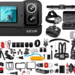 SJCAM SJ20 Dual Lens Action Camera with Dual Screens, 6-Axis Stabilization, and Night Vision, Bundle Including: 64GB Micro SD Card, 50-in-1 Action Kit, Card Reader, Card Wallet, and USB-C Adapter