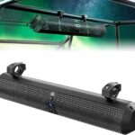 KEMIMOTO UTV Sound Bar 28 Inch ATV Soundbar 4X Subwoofers 2X Tweeters Bluetooth Golf Cart Sound Bar Compatible with Polaris RZR Can-Am Defender X3 CFMOTO ZFORCE, for 1.56″- 2.25″ Roll Cage