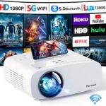 Projector with WiFi and Bluetooth, Pericat 4K Supported Native 1080P Projector, Portable Movie Outdoor Projector for Home Theater, Mini Projector Compatible with PC, HDMI, USB, TV Stick, PS5