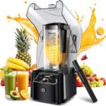 WantJoin Professional Commercial Blender With Shield Quiet Sound Enclosure 2200W Industries Strong and Quiet Professional-Grade Power, Self-Cleaning, Black
