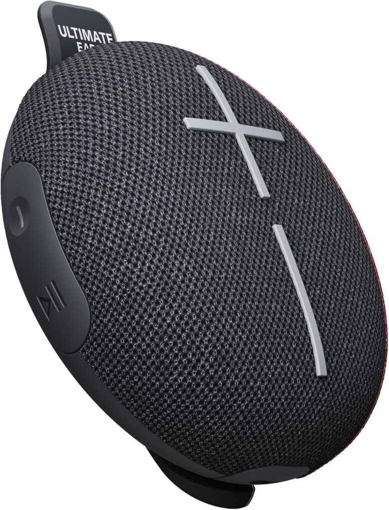 Ultimate Ears MINIROLL Ultra-Portable Waterproof Bluetooth Speaker, Big Bass, IP67 Dustproof, 131 ft Range – Gentle Black