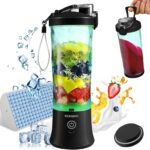 Portable Blender for Smoothies, Freshly Squeezed Juices, Milk shakes and Baby food, 20 oz BPA Free, Suitable for Outdoor Sports, Family, Travel. (Black)
