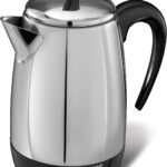 Farberware Electric Coffee Percolator, Stainless Steel Basket, Automatic Keep Warm, No-Drip Spout, 8 Cup
