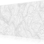 JIALONG White Topographic Large Gaming Mouse Pad, XXL Mousepad, Big Mouse Mat Desk Pad for Keyboard and Mouse, Gaming Computer Laptop PC Desk Office Accessories