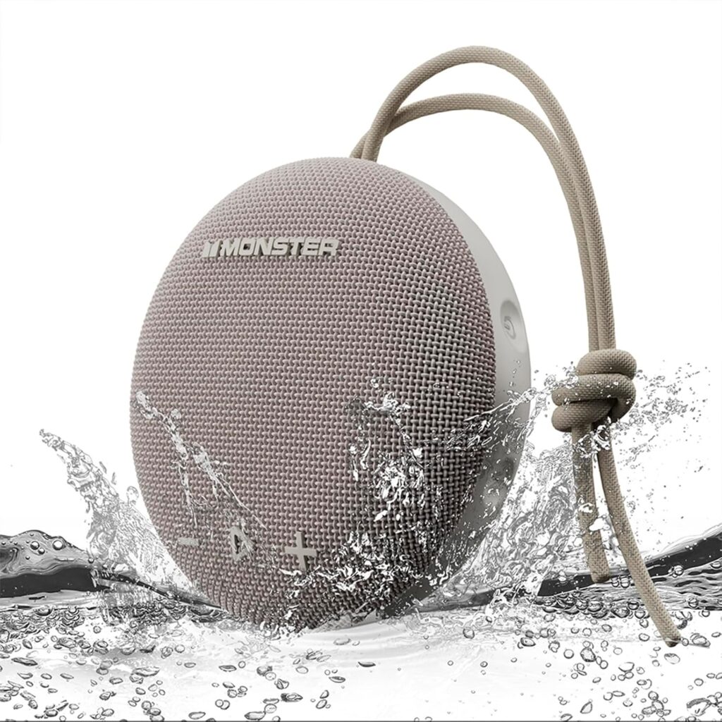 Monster Bluetooth Speaker, IPX8 Shower Speaker Waterproof, Bluetooth 5.4 with Loud HD Sound and Robust Bass, Extra Long Playtime Punchy, for Home, Beaches Portable Wireless Outdoor Speakers