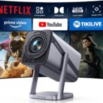 [Netflix-Licensed & 4K Support & Auto Focus]- Smart Projector with WiFi 6 and 2-Way Bluetooth, Dolby Audio/ Auto Keystone/Zoom,360°Adjustable Stand, iWIMIUS Mini Portable Outdoor Proyector w/ HDMI ARC