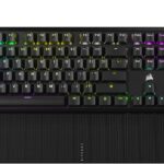 CORSAIR K70 CORE RGB Mechanical Wired Gaming Keyboard with Palmrest – Pre-Lubed MLX Red Linear Switches, SOCD, ABS Double-Shot Keycaps, Sound Dampening, Media Control Dial, QWERTY NA – Black