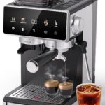AMZCHEF 20 Bar Espresso Machine with Grinder – 3 Temp Coffee Machine with 20 Grinding Settings, Hot/Cold Brew Espresso Maker with Milk Frother, Coffee Maker for Latte/Cappuccino,61oz Water Tank, Black