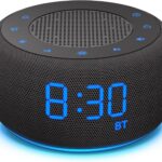 BUFFBEE Bluetooth Speaker Alarm Clock with FM Radio – High Fidelity Sound, Full Range Dimmer, Plugged in Alarm Clock Radio for Bedroom