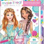 Make It Real Fashion Design Sketchbook Kit for Girls – Blooming Creativity Set with Stencils, Puffy Stickers, Design Guide – Unleash Fashion Talent, Develop Skills, for Kids Ages 6