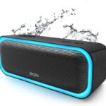 DOSS SoundBox Pro Bluetooth Speaker with 20W Stereo Sound, Active Extra Bass, 20H Playtime, IPX6 Waterproof, TWS Pairing, Multi-Colors Lights, Portable for Hiking, Camping, Beach, Outdoor, Party-Black