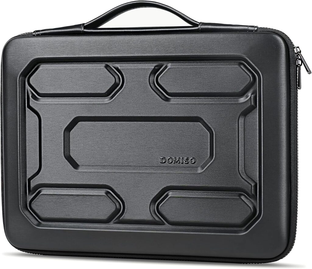 DOMISO 15.6 inch Laptop Sleeve with Handle Shockproof Computer Bag Waterproof EVA Protective Carrying Case for 15.6″ Lenovo Yoga 720 IdeaPad 310 320 ThinkPad T570/Dell Inspiron 15/HP Envy 15, Black