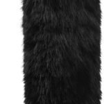 Kalstage Women Fur Knee High Boots Heels Wide Calf Fold Over Tall Boots for Party Evening Fashion Shows