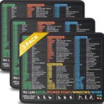 3 Pack Mouse Pads for Excel Word PowerPoint Windows Shortcuts, Extra Clear Excel Cheat Sheet Desk Pad with Stitched Edges, 10.2×8.3×0.12inch Portable Non-Slip Mousepad for Gaming Office Home