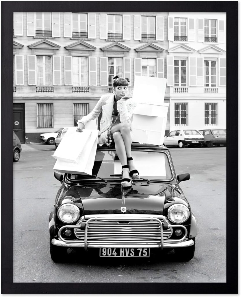 Poster Master Fashion Poster – Shopping in Paris Print – Fashion Photography Art – Glam Gift for Her, Women, Fashionista, Designer Fans – Chic Decor for Home, Office, Bedroom – 8×10 UNFRAMED Wall Art