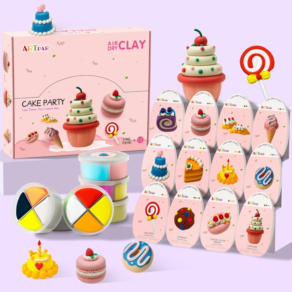 Air Dry Clay for Kids,Modeling Clay Kit,Model Magic Sculpting Set,Ultra Light & Soft, Safe Non-Sticky | 12 Box DIY Art and Crafts School Projects, Home Party Favors for Boys & Girls