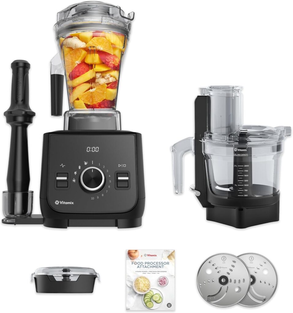 Vitamix Ascent X2 SmartPrep Kitchen System with Food Processor Attachment, 48-ounce Container with SELF-DETECT, Shadow Black