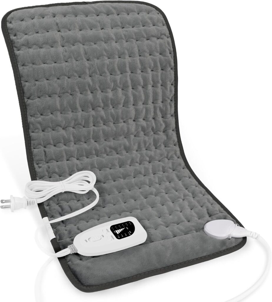 Heating Pad-Electric Heating Pads for Back,Neck,Abdomen,Moist Heated Pad for Shoulder,Knee,Hot Pad for Arms and Legs,Dry&Moist Heat & Auto Shut Off(Charcoal Gray, 12”×24′)