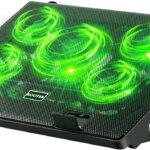 Kootek Laptop Cooling Pad, Laptop Cooler with 5 Quiet Fans for 12″-17″ Computer PC Notebook Gaming Laptop Fan, Height Adjustable Laptop Cooling Stand Laptop Accessories, Green
