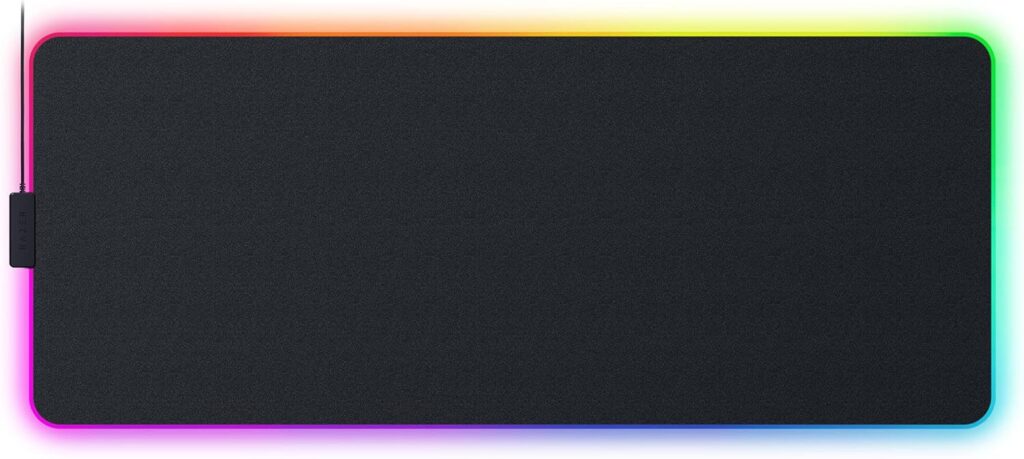Razer Strider Chroma Hybrid Gaming Mouse Mat with Razer Chroma RGB: Hybrid Soft/Hard Mat – 19 Razer Chroma RGB Lighting Zones – Warp and Water-Resistant – Anti-Slip Base – Seamless Edges