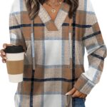 Sampeel Hoodies for Women Trendy Fall Fashion 2025 V Neck Oversized Sweatshirt Plus Size Tops Clothes