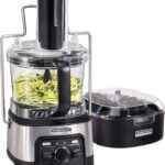 Hamilton Beach Professional Stack & Snap Food Processor & Veggie Spiralizer for Slicing, Shredding and Kneading, Extra-Large 3″ Feed Chute Fits Whole Vegetables, 12 Cups, Stainless Steel (70815)