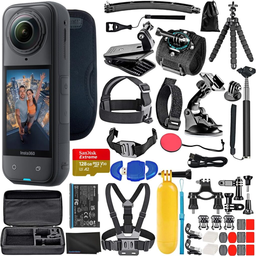 Insta360 X5 – Waterproof 8K 360° Action Camera + 50-in-1 Accessory Kit + 128GB Card + More