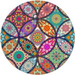 BOSOBO Cute Mouse Pad, Round Mandala Mouse Mat with Design, Non-Slip Rubber Base Mousepad with Stitched Edge, Waterproof Women Small Size 7.9 x 7.9 Inch, Pretty Mandala