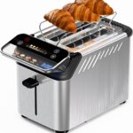 whall Toaster 2 Slice, Touch Screen Toasters with Projection Display, 1.5″ Wide Slot, 5 Bread Types & 11 Shade Settings, Digital Timer, Warming Rack, Crumb Tray, Reheat/Defrost, Silver