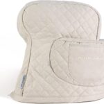 KITCHENAID Fitted Tilt-Head Stand Mixer Cover with Storage Pocket, Quilted 100% Cotton,14.4″x18″x10″, Milkshake