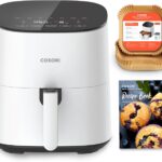 COSORI Air Fryer Pro LE 5-Qt Airfryer, With 20PCS paper liners, 10 Functions that Dry, Bake, Roast &Preheat, Shake Reminder, Up to 450℉, 85% Oil less, Compact, 130+ Recipes, Dishwasher Safe, White