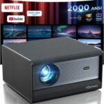 ELEPHAS Smart 4K Projector with WiFi and Bluetooth – Compatible with Netflix, Prime Video, YouTube, Dust-Proof Sealed, Dolby Audio, Auto Focus & Keystone PRO UHD HDR 10+ Video Projector