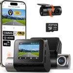 70mai Dash Cam Front and Rear A510,1944P+1080P with STARVIS 2 IMX675 and 64GB Card, Dash Camera for Cars, 4G LTE Support, ADAS, Built-in GPS WiFi, APP Control, HDR, 24H Parking Mode, Loop Recording