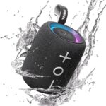 Tribit StormBox Mini+ Portable Bluetooth Speaker, 12W Wireless Speaker with 360°Surround Sound, 12H Playtime, Custom EQ, BT5.4, IPX7 Waterproof, RGB Lights, Type-C, TWS, AAC/SBC, Home/Outdoor/Travel