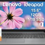 Lenovo IdeaPad 15.6″ HD Laptop (12GB RAM,1TB PCIe SSD, 1-Year Microsoft Office 365, Intel Celeron N4500) for Students, Home, Business, Numeric Keypad, Webcam, HDMI, Wi-Fi 6, Win 11 Home in S Mode