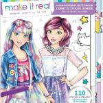 Make It Real Fashion Design Sketchbook for Girls – Digital Dream Kit with 110 Stickers, Stencils, Design Guide – Emoji & Food Inspired Fashion, Creative Gift Kids Ages 6+, Develops Real-World Skills