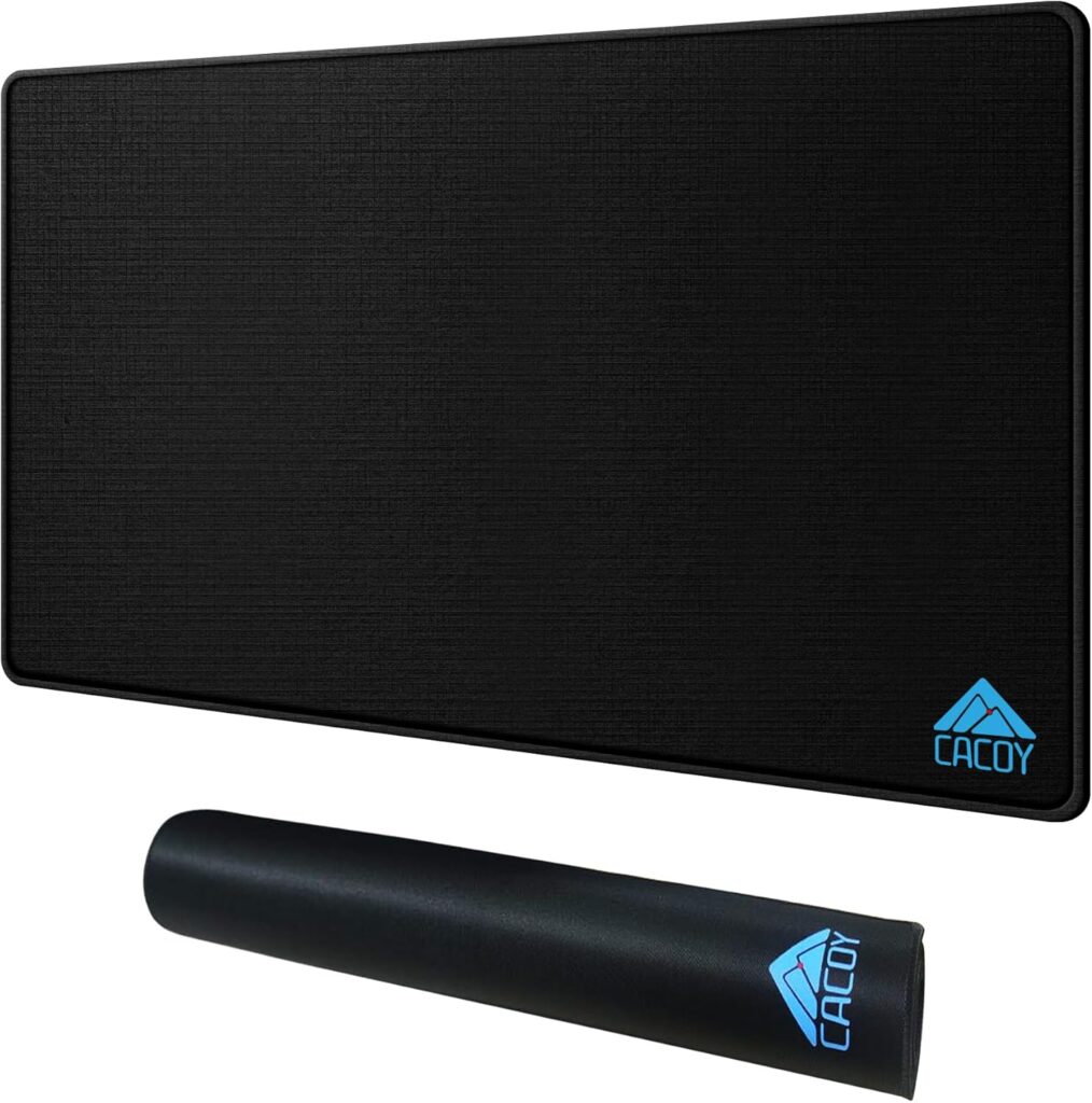 Cacoy 36″ x 20″ Large Mouse Pad, Desk Mat Office Desk Pad Gaming Mouse Mat with Stitched Edges, XXL Keyboard Mousepad with Non-Slip Waterproof Rubber Base for PC Laptop Home Office Accessories, Black