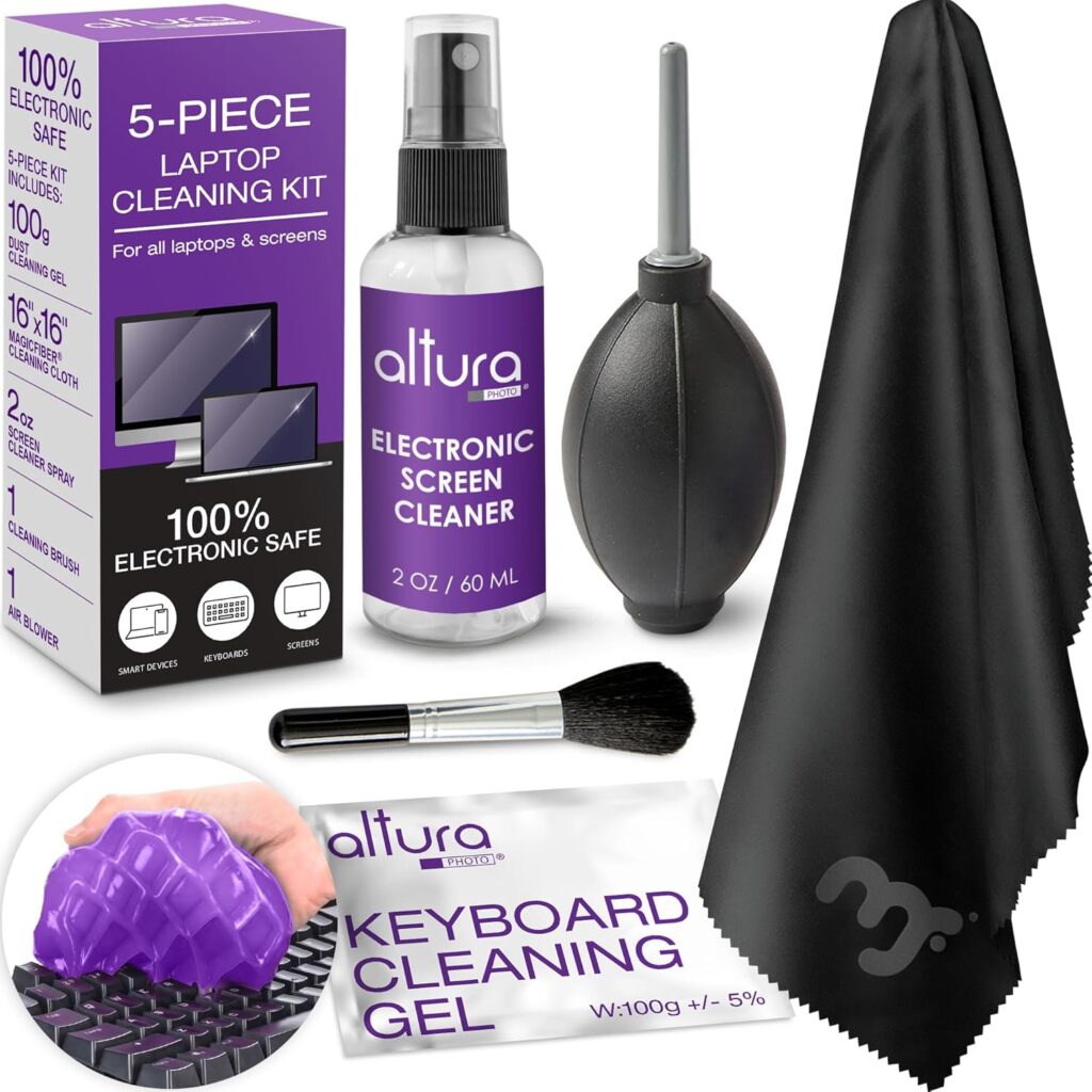 Keyboard Cleaner & Laptop Cleaning Kit – All-In-One Electronic Screen Cleaner for Computer, PC, MacBook, iPhone, Camera Accessories – Gifts for Gamers Men, Stocking Stuffers for College Tech Guy Geeks