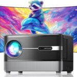 [Auto Focus/5″ LCD] DBPOWER Outdoor Projector 4K with 5G WiFi and Bluetooth, 1000ANSI Native 1080P Portable Projector with Full-Sealed Engine, 3D surround, Movie Projector for iOS/Android/TV Stick