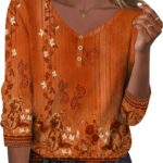 Zeagoo Women Tops Loose Fit Long Sleeve V Neck T Shirts Business Casual Blouses Dressy Fall Fashion Work Clothes