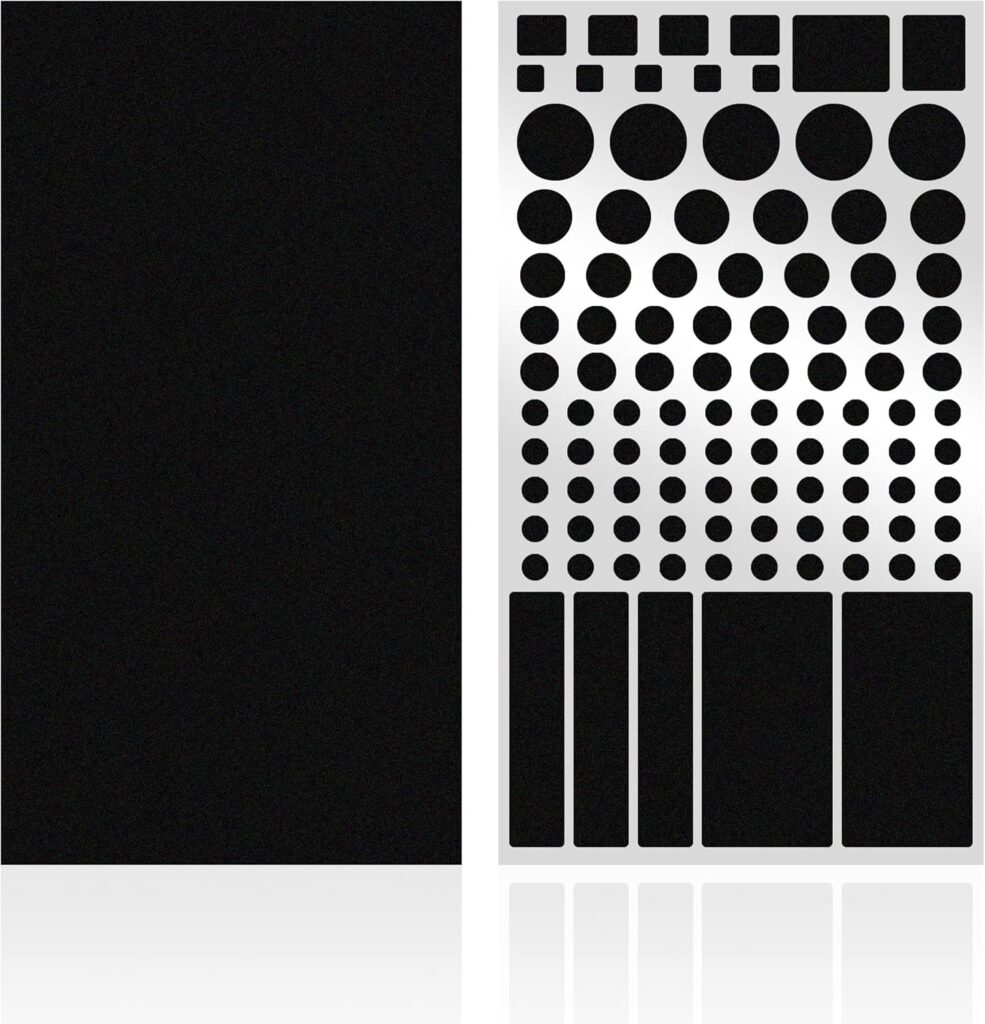 FLANCCI LED Light Blocking Stickers – Blackout LED Covers, Dim 50%80% of Lights, 2 Sheets (1 Cut Out + 1 Uncut)