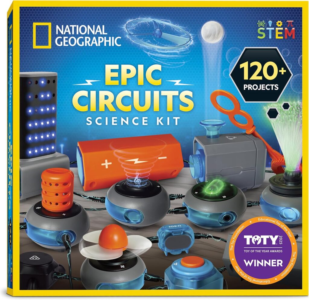 National Geographic Circuit Maker Kit – Electronics Kit for Kids with 120 Electrical Circuit Projects, Electric Circuit STEM Toy, Electronic Projects, Electrical Circuit Kit for Kids, Electricity Kit