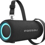 Passau Portable Bluetooth Speakers Loud 40W Peak Stereo Sound, Passive Radiators-Deep Bass, All Day Playtime, Adjustable Strap, BT5.3, IPX5 Wireless Speaker RGB Lights for Indoor Outdoor