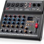 Pyle Professional Bluetooth DJ Audio Mixer – 6-Channel DJ Controller Sound Mixer w/DSP 16 Preset Effects, USB Interface, 4 XLR Mic/Line Input, AUX, FX Processor MP3 Player, Headphone Jack – PMX466